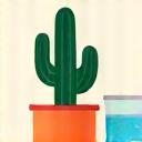 Green cactus in a pot next to a glass of water, symbolizing Austin climate compatibility.