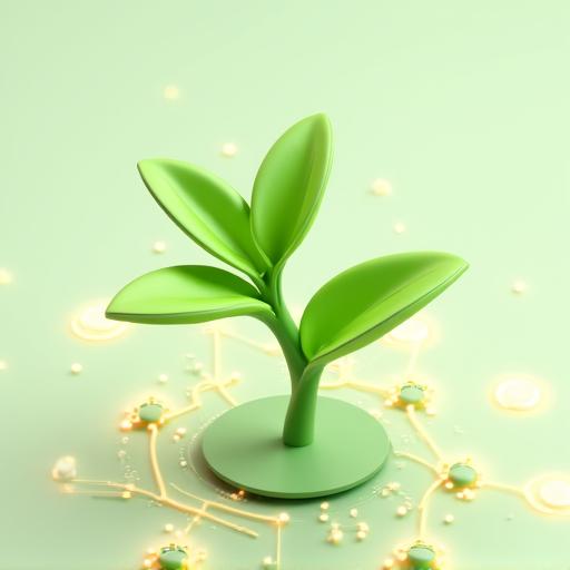 Abstract illustration of a flourishing plant with data points, symbolizing growth and health insights