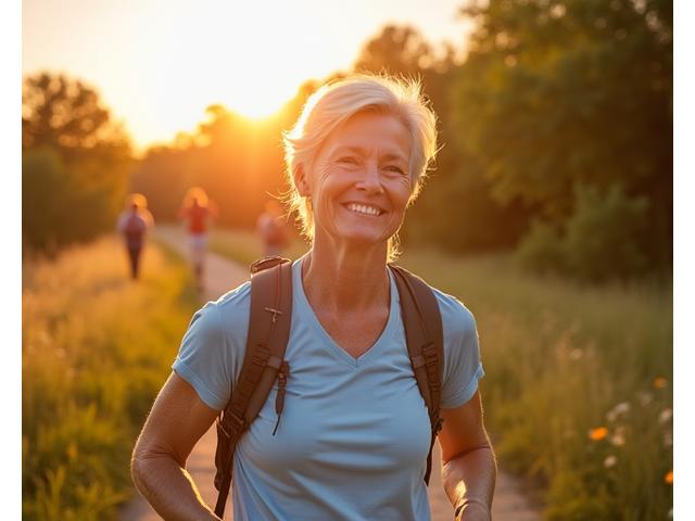 An active, smiling mature adult enjoying an outdoor activity in Austin, symbolizing healthy and vibrant aging.