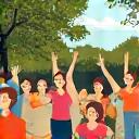Group of adults participating in an outdoor wellness activity in Austin, like hiking or group fitness, fostering local connection.