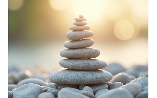 Metaphorical image of building blocks forming a stable structure, representing habit formation.